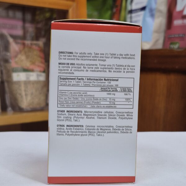 vitamina c 1000 mg plus zinc x100